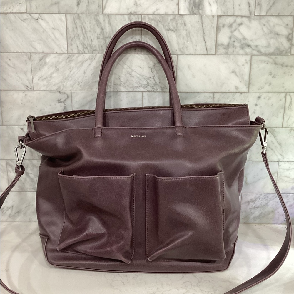 Matt & Nat Leather Tote in Deep Plum